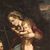 Antique Italian religious painting Virgin with child and Saint John from 18th century