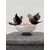 Portacenere con due uccellini in vetro sommerso con lattimo e avventurina.Barovier &Toso.Murano.