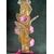 Iridescent glass with gold leaf and floral applications.Signed on the base.Murano.     