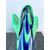 Submerged glass vase with Phoenician &#39;combed&#39; decoration.Fratelli Toso, Murano.     