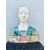 Grande busto in maiolica raffigurante la regina d’Aragona,manifattura di Angelo Minghetti.Bologna.