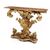 Roma, XVII Secolo, Consolle intagliata e dorata con piano in legno marmorizzato 