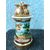Veilleuse tisaniera in porcellana con decoro in oro e a paesaggi con personaggi e architetture.Francia,periodo Impero.