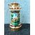 Veilleuse tisaniera in porcellana con decoro in oro e a paesaggi con personaggi e architetture.Francia,periodo Impero.