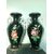 Coppia di vasi biansati in porcellana policroma con scene floreali e uccellini.Manifattura Ginori Doccia.