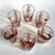 Set of 6 in Murano glass with silver decoration     