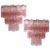 Pair of Tronchi Chandeliers, 48 Pink Glasses, Murano, 1990