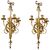 Pair of Louis XVI Gilded Golden Gilded Bronze Sconces with Five Lights