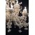 Pair of Sumptuous Chandeliers Glass Gold Inclusions, Murano, 1980s