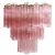 Pair Tronchi Chandeliers Toni Zuccheri Style, 48 Pink Glasses, Murano, 1990