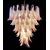 Fabulous Pair of Italian Pink and White Petal Chandeliers, Murano