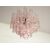 Pair of Italian Pink Glass Tube Chandeliers, Murano, 1970s