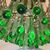 Italian Green Glass Drops Chandelier Venini Style, Murano, 1970s