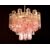 Four Tronchi Chandeliers Style Toni Zuccheri, 36 Pink Glasses, Murano, 1990