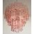 Pair of Tronchi Chandeliers, 48 Pink Glasses, Murano, 1990