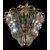 Pair of Chandeliers "The King", Gold Inclusion by Barovier & Toso, Murano, 1940s