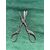 Metal midwife scissors for metal umbilical cord decorated with stylized stork.     