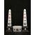 Elegante Trittico - Coppia di Obelischi e vaschetta centrale - Marmo di Carrara Statuario e marmo nero Portoro, ornamenti in bronzo dorato - Firenze