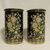 Pair of iron boxes with painted flowers h 25 cm     