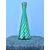 Green glass vase with vertical spiral bands signed VeArt (Murano artistic glass factory 1984.     