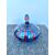 Bottiglia in vetro soffiato con fasce multicolori verticali.Murano.