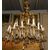 lamp190 - gilded bronze chandelier with crystals, 19th century, 75 xh 110 cm     