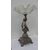 Alzata centrotavola argentata con putto - vetro soffiato - vaso - statua - 900