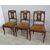 Group of three solid walnut empire chairs inlaid - Carlo X - early 800s     
