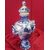 Vase with ceramic cap decorated in blue