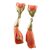 Earrings - sculpture with coral and pearl     