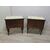 Pair of vintage walnut bedside tables - 1950s / 60s - modern antiques - fake onyx top     