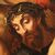 Antico dipinto italiano religioso Cristo portacroce del XVII secolo