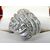 14k white gold diamond entourage ring - tot. 0.89 carat