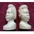 Pair of African heads in ivory from the 1930s