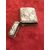 Scatolina portafiammiferi in argento senza punzone con decoro di stagno con libellule in stile art nouveau e scudo rocaille.