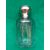 Coppia di bottiglie da profumo in cristallo inciso con motivi floreali e tappi in argento.Francia.