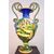 Large majolica vase with snake and mascaron handles and historiated decoration.Molaroni manufacture, Pesaro.     