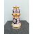 Veilleuse-tisaniera in porcellana con decoro floreale e geometrico e lumeggiature in oro.Francia