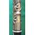 Walking stick with silver knob depicting a bamboo branch with leaves in relief. China.     