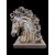 Wooden sculpture depicting a horse&#39;s head.     