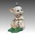 LENCI, MARIO STURANI, Mischievous little pig Rosa Seglie, decorated ceramic statue     