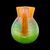 Vaso boccale in pasta di vetro bicolore con manico.Firma Georges de Feure.Francia.