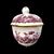 Porcelain sugar bowl with &#39;red landscapes&#39; decoration, Doccia Ginori manufacture, second period (Lorenzo Ginori).     