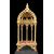 Supporto tipo ‘baldacchino’ neogotico in legno e foglia oro con base marmorizzata.Firenze