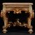 Pair of green and golden lacquered wooden stools     