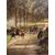 Dipinto olio su tela raffigurante scena di caccia nobiliare inglese 