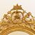 LARGE ANTIQUE OVAL MIRROR WITH ELEGANT DOUBLE CIMASA, GOLDEN FRAME, 19th CENTURY. (SPO100)