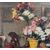 Living room oil painting with biedermaier flowers