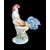 Polychrome porcelain rooster Cacciapuoti manufacture, Milan (signature of the author Granelli).     