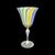 Bicchiere calice in vetro a canne policrome zanfirico e avventurina con foglia oro.Manifattura A.Ve.M Murano.